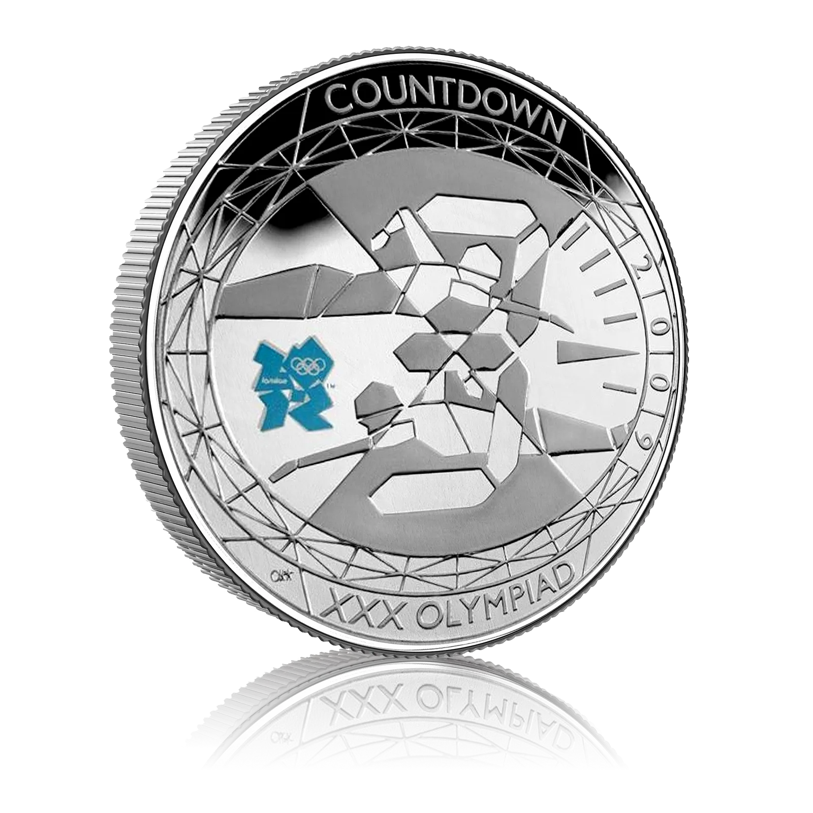 Great Britain 2009 Silver Piedfort Olympic Countdown £5 Coin 4